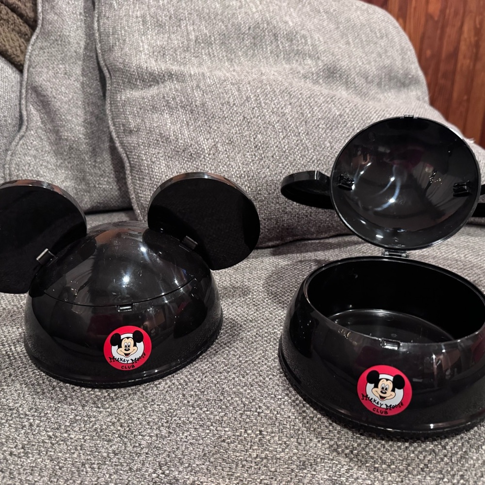 Black Disney Parks Mickey Mouse Club Souvenir Bowls - set of 2